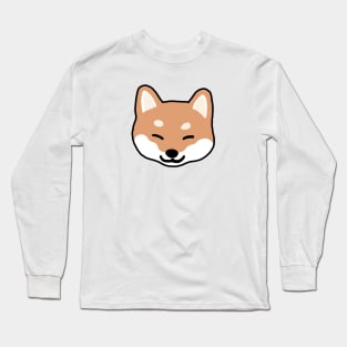 Shiba Inu Cartoon Dog Blinking Long Sleeve T-Shirt